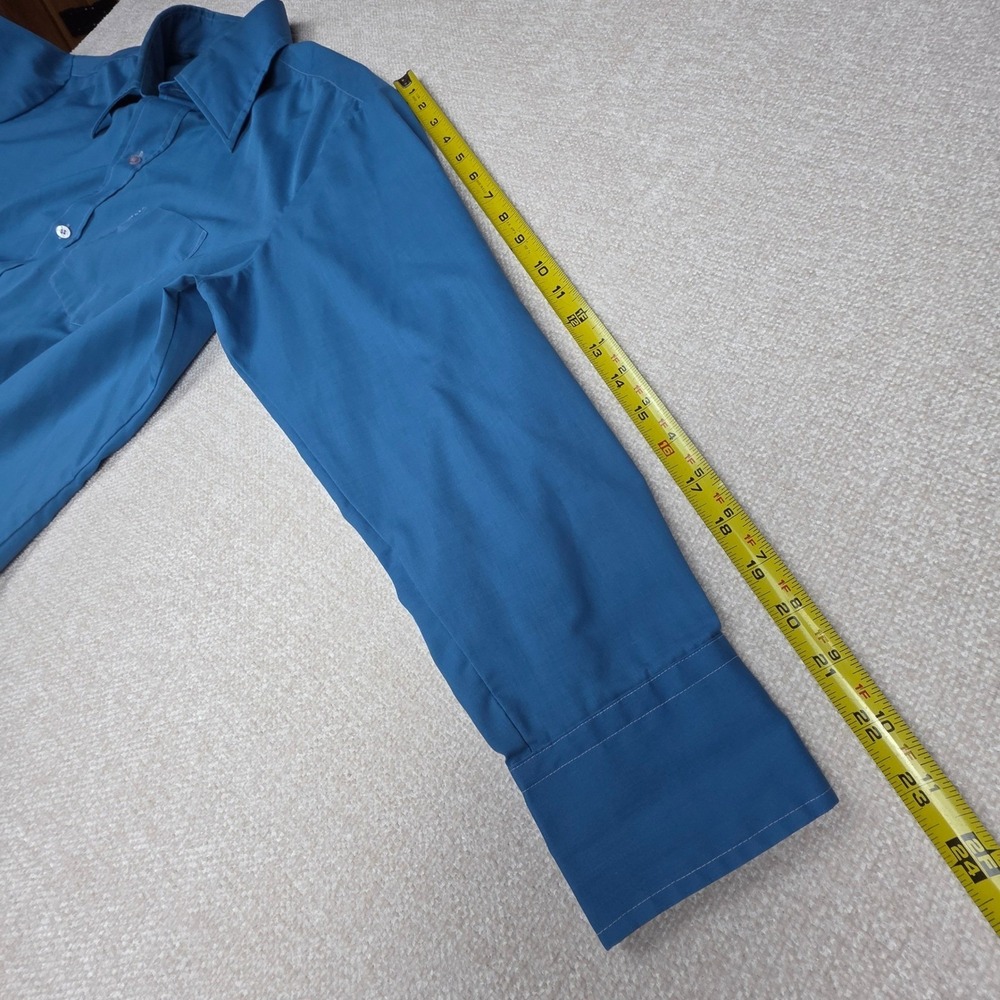 Vintage Kmart Permanent Press Blue Button Down‎ Shirt Mens 16.5-33 Long Sleeve - Picture 9 of 9